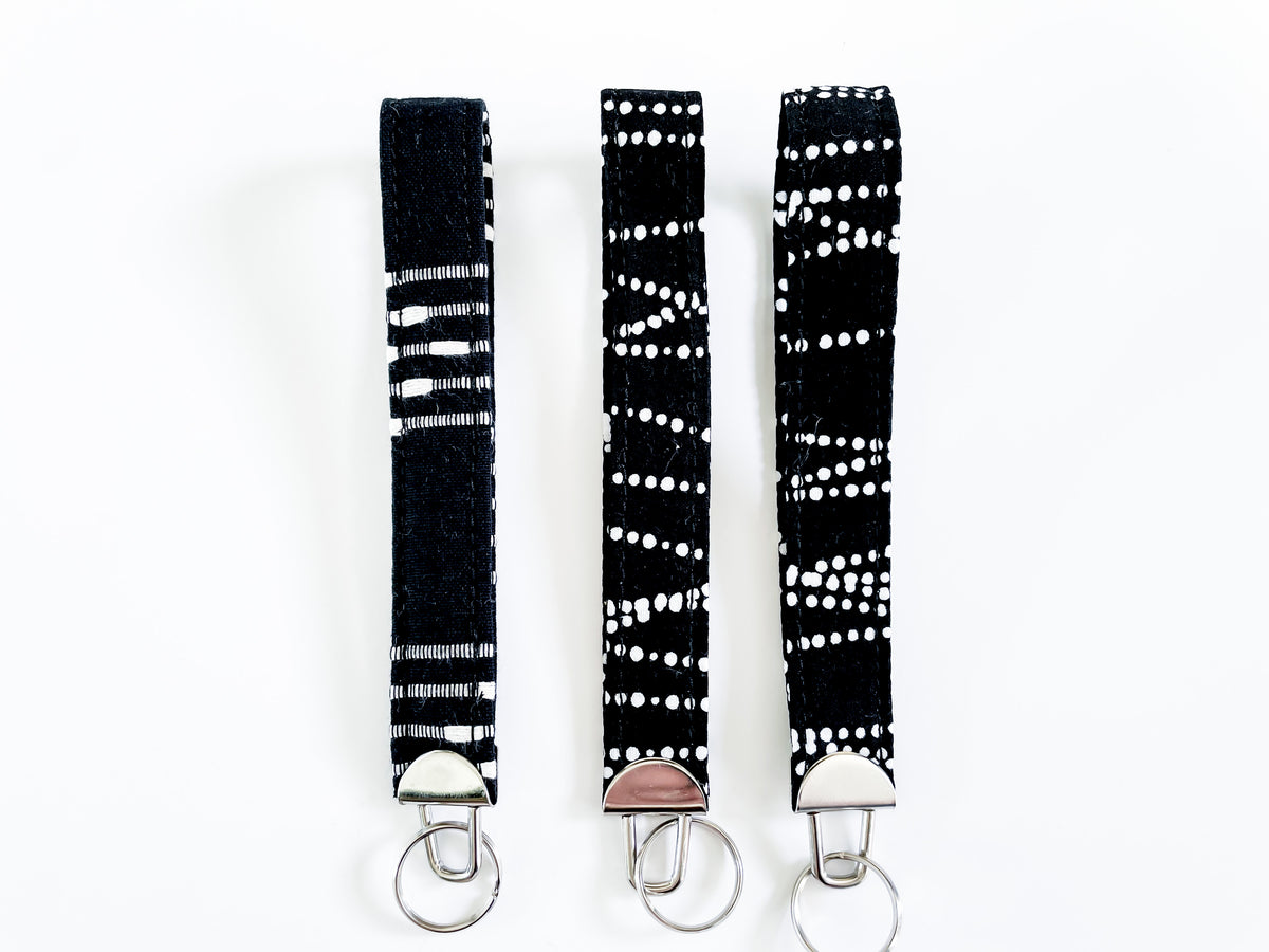 Black and White Key Fob Wristlet – Crimson + Scarlett